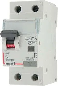 Выключатель автоматический дифференциального тока 2п (1P+N) C 25А 30мА тип AC 6кА DX3 2мод. Leg 411004