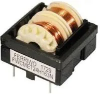 FWCMET24H-163N, 2х16.5 мГн, 0.8 А, 26*26*22мм (4 вывода 21*15мм, 2х секц.)(аналог SMP-C5554), Фильтр подавления ЭМП