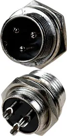 1-562-3, разъем MIC 3pin штекер металл на корпус