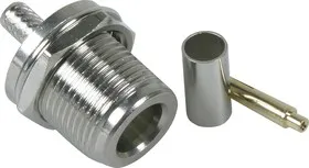 HYR-0313A Long 22mm (GN-313A) (N-7310A) (N-BC58J), Разъем N, гнездо, RG-58, обжим (Bulkhead crimp)