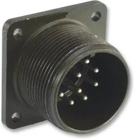 MS3102E24-10S, Круглый разъем, MIL-DTL-5015 Серия, Гнездо для Монтажа в Коробку, 7 контакт(-ов), Гнездо под Пайку