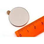 Неодимовый магнит диск 25х2 мм с клеевым слоем