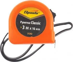 31302, Рулетка Classic, 3 м х 16 мм, пластиковый корпус
