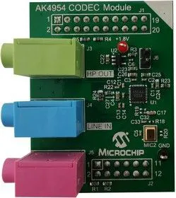 AC324954, Дочерняя плата, AKM4954 32-битный стерео аудиокодек, МЭМС микрофон, выход для динамиков