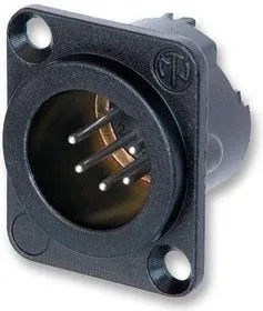 NC5MD-LX-BAG, Аудио разъем XLR, 5 контакт(-ов), Штекер, Монтаж в Панель, Контакты с Покрытием из Серебра