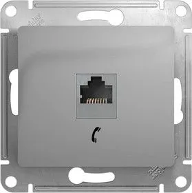 Механизм розетки телеф. 1-м СП Glossa RJ11 алюм. SchE GSL000381T