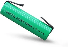 INDUSTRIAL ICR18650-FT, Аккумулятор Li-ion, 2200mAh, 3.7V с ленточными выводами (18.4х65мм)
