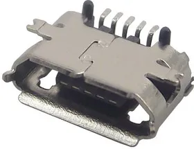629105136821, Разъем USB, Micro USB Типа B, USB 2.0, Гнездо, 5 вывод(-ов), Поверхностный Монтаж, Прямой Угол