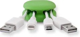 CM1105G, Зажим кабельный 4-х закругленный, утяжеленный, приклеивающийся, зеленый