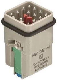 09120123001, Разъем для тяжелых условий, Han Q Series, Insert, 13 Contacts, 3A, Штекер