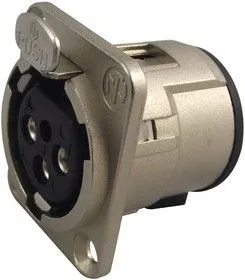 NC3FDV, Аудио разъем XLR, 3 контакт(-ов), Гнездо, Монтаж на Печатную Плату, Контакты с Покрытием из Золота