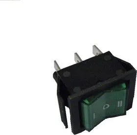 IRS-203-1B6-G, Переключатель с подсветкой ON-OFF-ON (15A 250VAC) 6P, зеленая клавиша