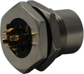 2MT3002-W04300, Разъем Кабеля, M12 Series, M12, Female, 4 Positions, Гнездо для Пайки, Прямой Монтаж в Панель