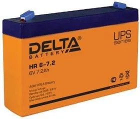 HR 6-7.2, Аккумулятор свинцовый 6B -7.2Ач 151x34x94