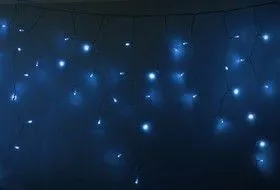 255-143, Гирлянда Айсикл (бахрома) светодиодный, 4,8 х 0,6 м, прозрачный провод, 230 В, диоды синие, 176 LED