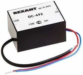 34-0492, Блок питания стабилизированный 12В, 2А, внутренняя установка DC-492