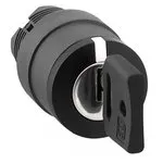 ZB5AG0, Переключатель: поворотный с ключом, Фикс.пол: 3, 22мм, черный