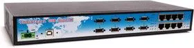 HubCOM-880i-RM, 8-портовый USB концентратор (хаб) и 8 портовый преобразователь USB в RS-232 (-40С ~ +70C)