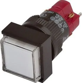 D16LMS1-1abKW, Кнопка без фиксации (5A 250VAC), LED подсветка 24VDC