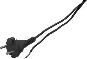 Шнур 1.7м с вилкой (S18) ШВВП-ВП 2x0.5мм (черный)