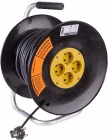 11-7609, Удлинитель силовой на катушке 4 гнезда с/з 30 м 3х1,5 мм OPTIMA