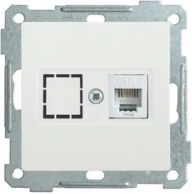 Механизм розетки комп. СП BOLERO РК10-1-Б RJ45 Cat5e бел. ИЭК EKB15-01-K01
