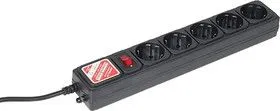 SPG-B-15-BLACK, Удлинитель сетевой с фильтром, 5 розеток, 5м, черный