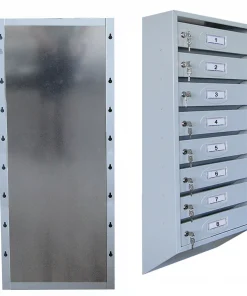 Почтовый ящик 8-секционный с задней стенкой и шильдиками металлический, ЯПСШ-8