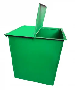 Металлический контейнер для мусора с крышкой, ТБО с крышкой