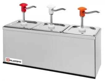 Дозатор для соусов с 3 помпами и 3 гастроемкостями GN1/6*200 мм Kalando, KD002 3 set