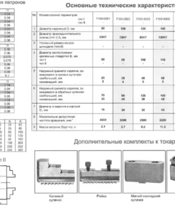 Трёхкулачковые самоцентрирующиеся токарные патроны 7100-0033П, 7100-0033П