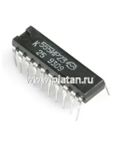 К555ИР23 (90-97г), 8-ми разрядный синхронный буферный регистр с инверсным (импульсным) управлением (