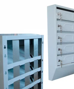 Почтовый ящик многоквартирный 5-секционный с задними ограничительными полосами узкий, ЯПУО-5