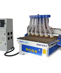 Фрезерный станок с 6 шпиндели для 3Д гравировки дерева, SIGN-1315-6