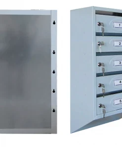 Почтовый ящик 5-секционный с задней стенкой и шильдиками многоквартирный, ЯПСШ-5