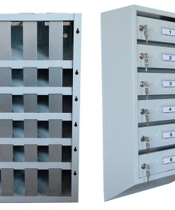 Почтовый ящик 6-секционный многоквартирный с задними ограничительными полосами, ЯПОШ-6